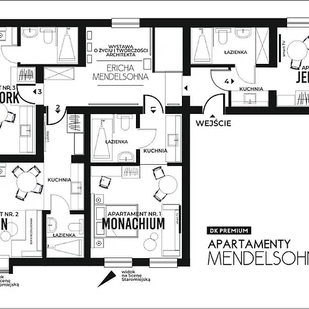 Апартаменты Dk Mendelsohna Ольштын